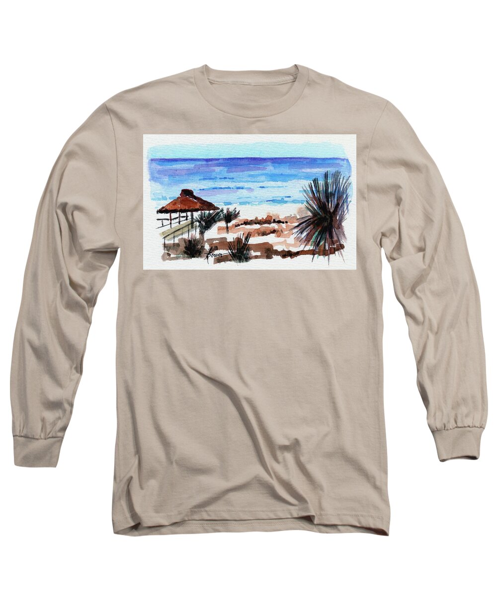 Vacation Long Sleeve T-Shirt featuring the painting Okaloosa Island, Florida by Adele Bower
