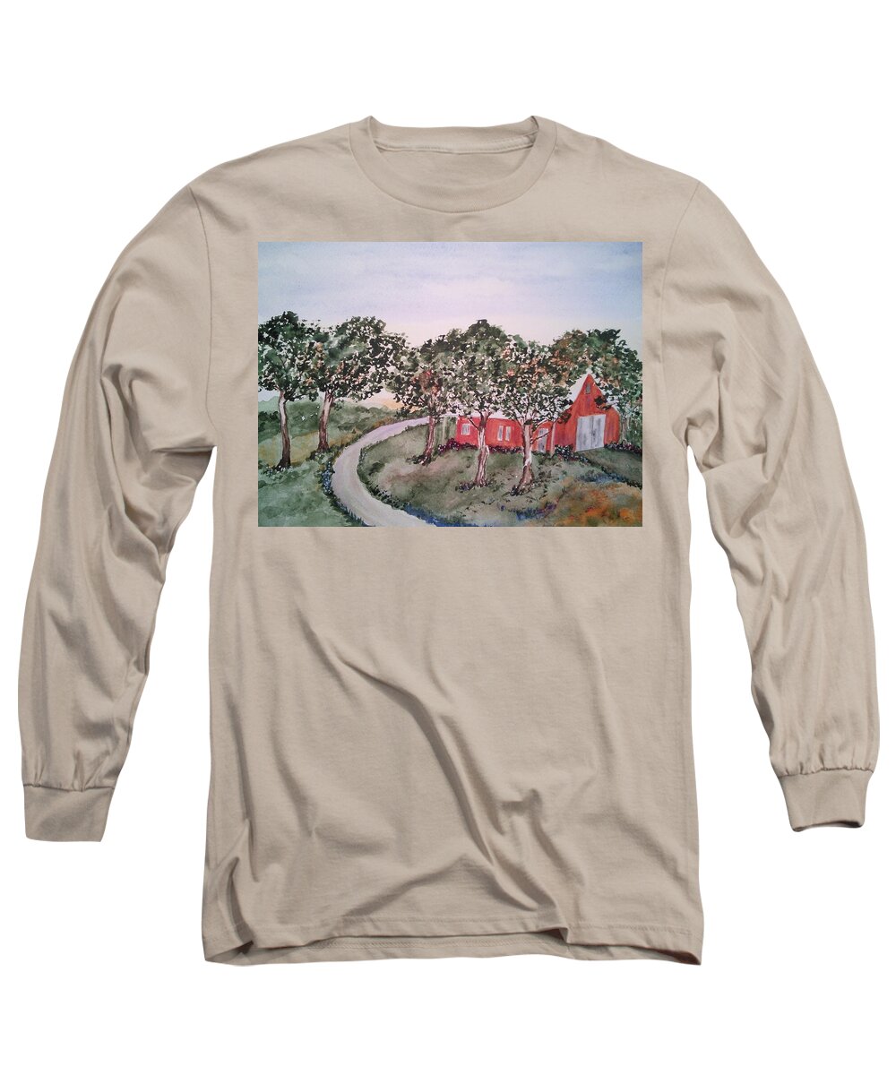 Farm House Long Sleeve T-Shirt featuring the painting Old Farm House by Susan Nielsen