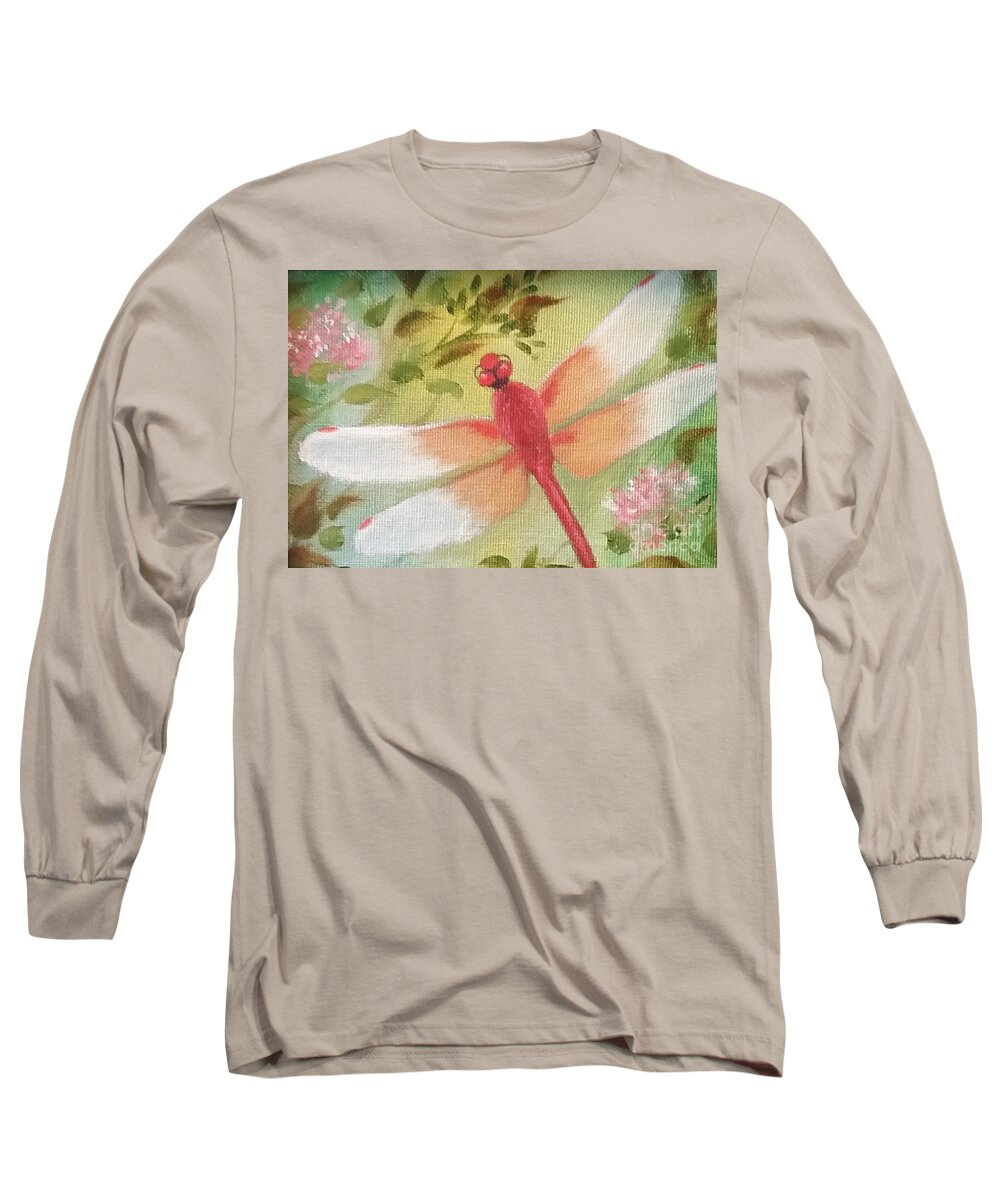 Butterfly Long Sleeve T-Shirt featuring the painting Orange creme by Peggy Miller