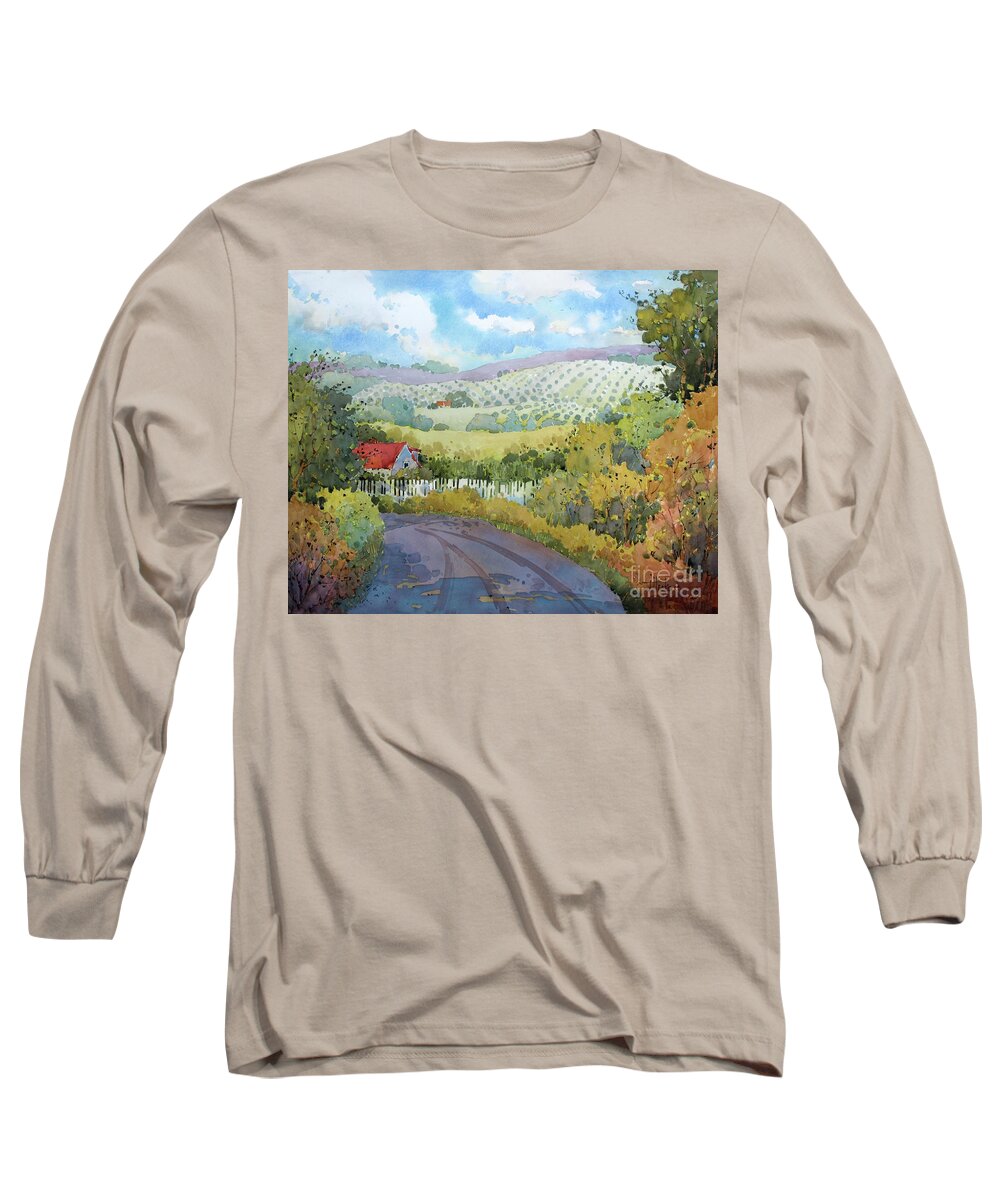 Homestead Long Sleeve T-Shirt featuring the painting Out Santa Creek Road by Joyce Hicks