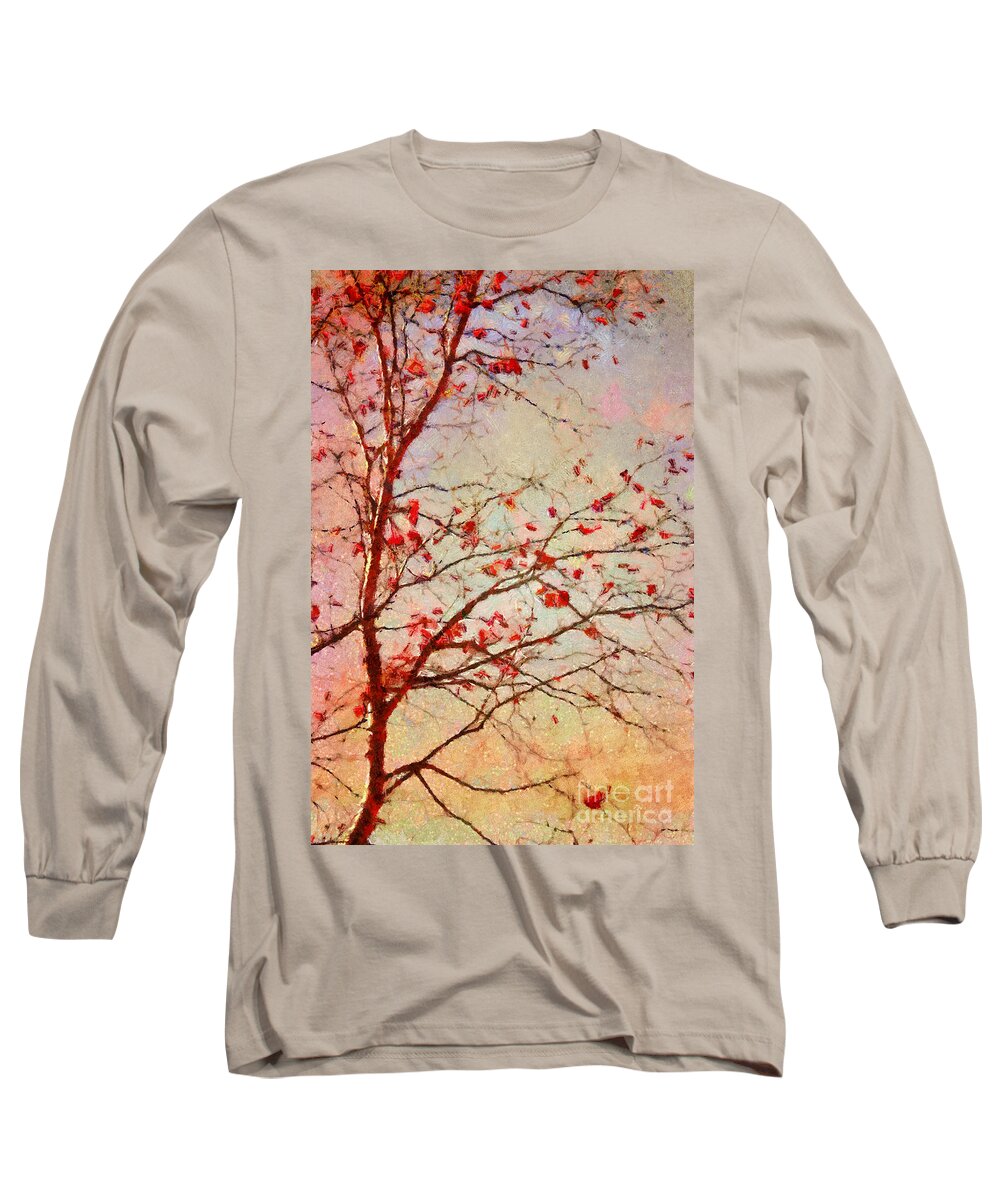 Tree Long Sleeve T-Shirt featuring the digital art Parsi-Parla - d04c03t01 by Variance Collections