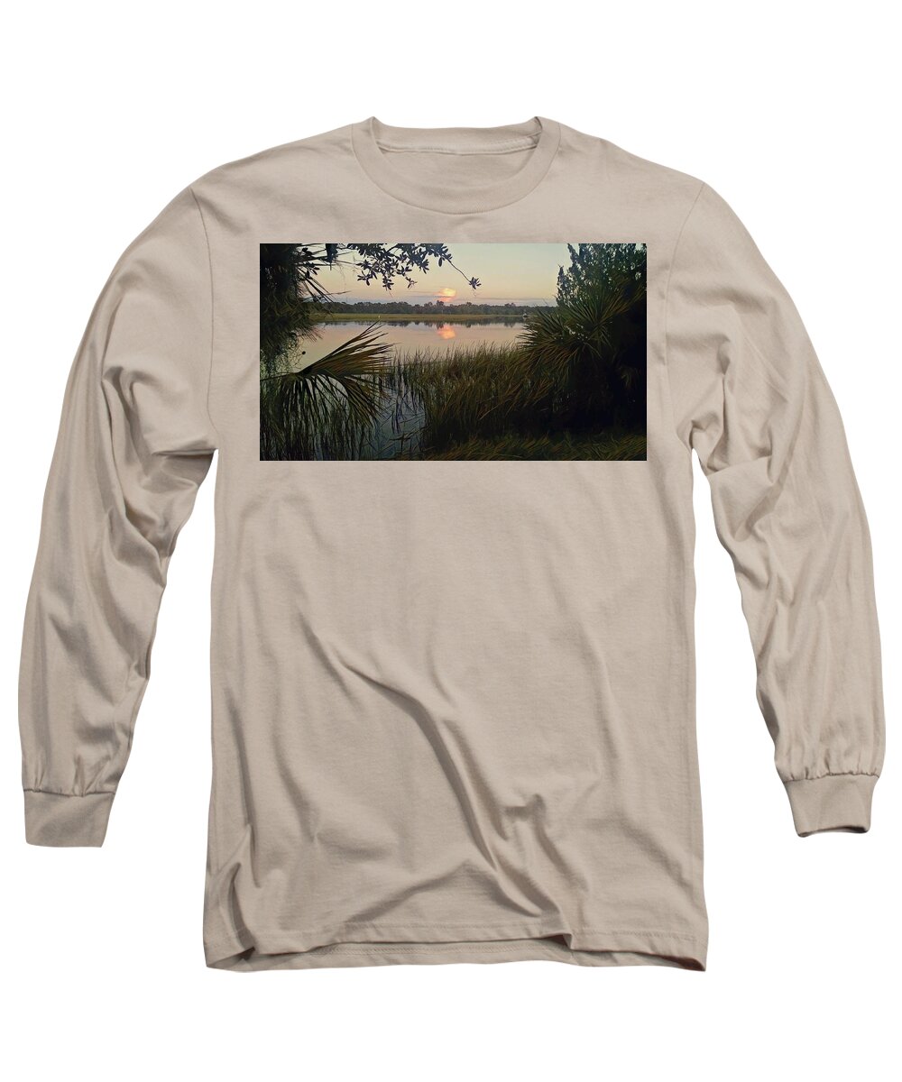 Palmetto Long Sleeve T-Shirt featuring the photograph Peaceful Palmettos by Sherry Kuhlkin
