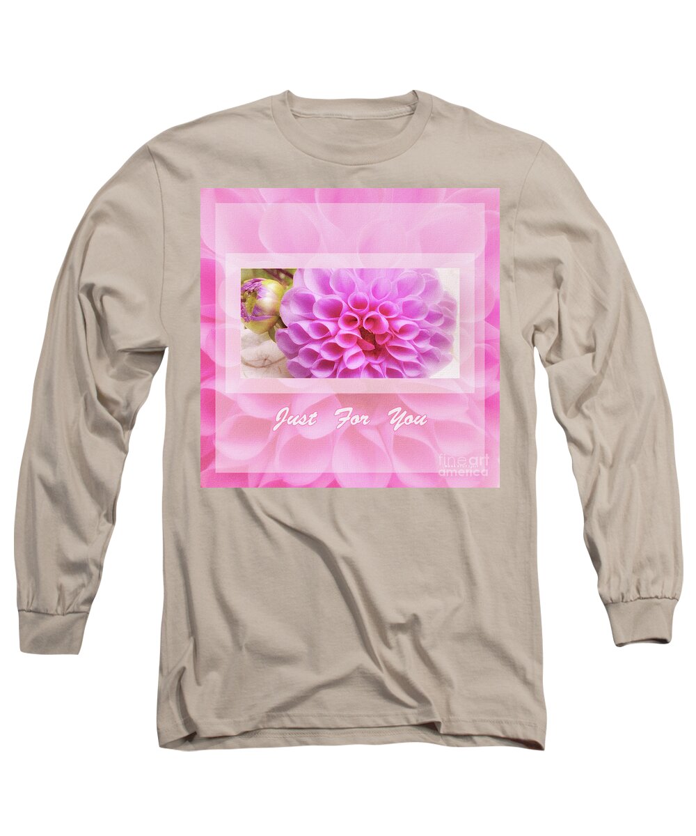 Mona Stut Long Sleeve T-Shirt featuring the photograph Dahlias Peachy Pink Just For You by Mona Stut