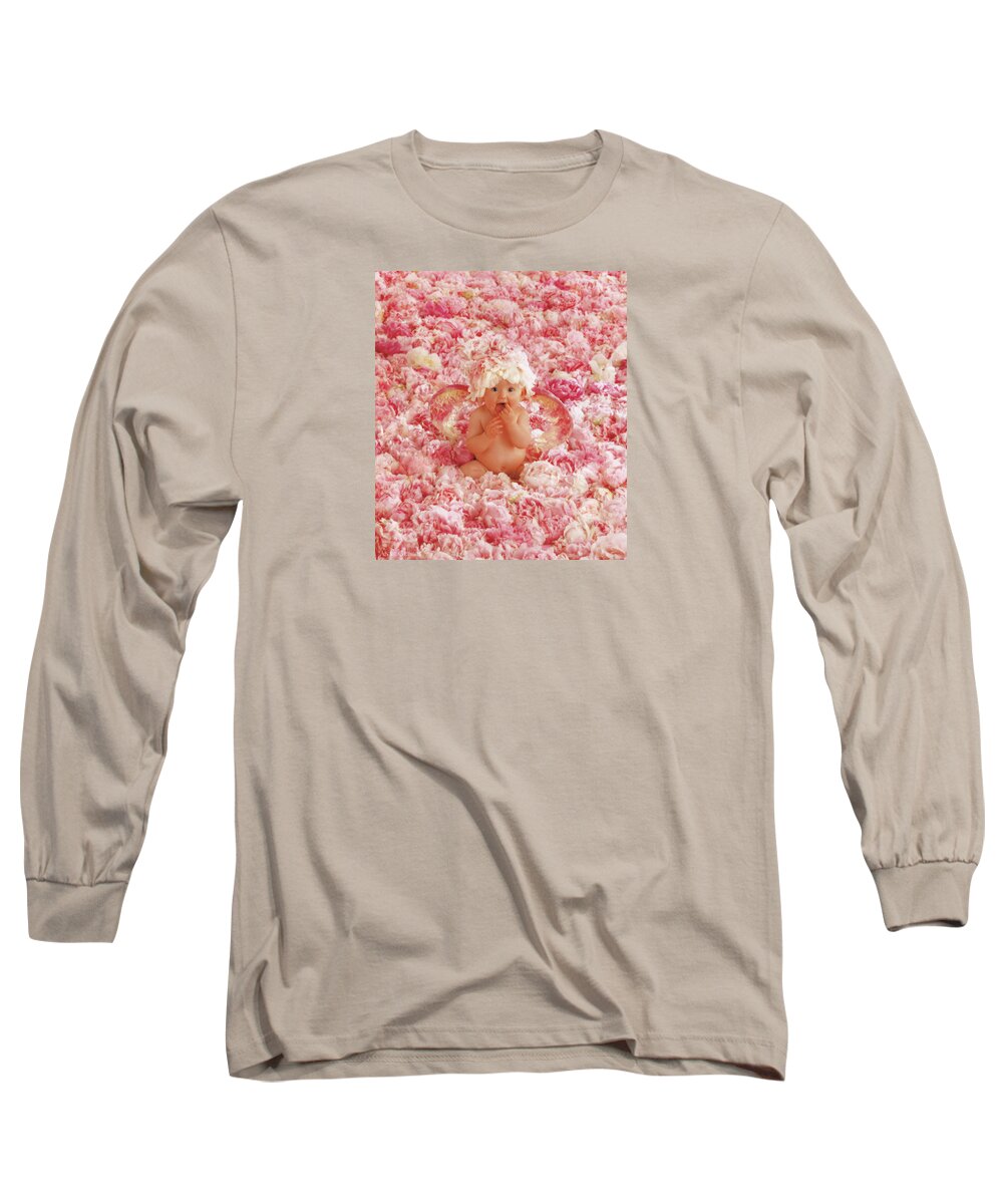 Angel Long Sleeve T-Shirt featuring the photograph Peony Angel by Anne Geddes