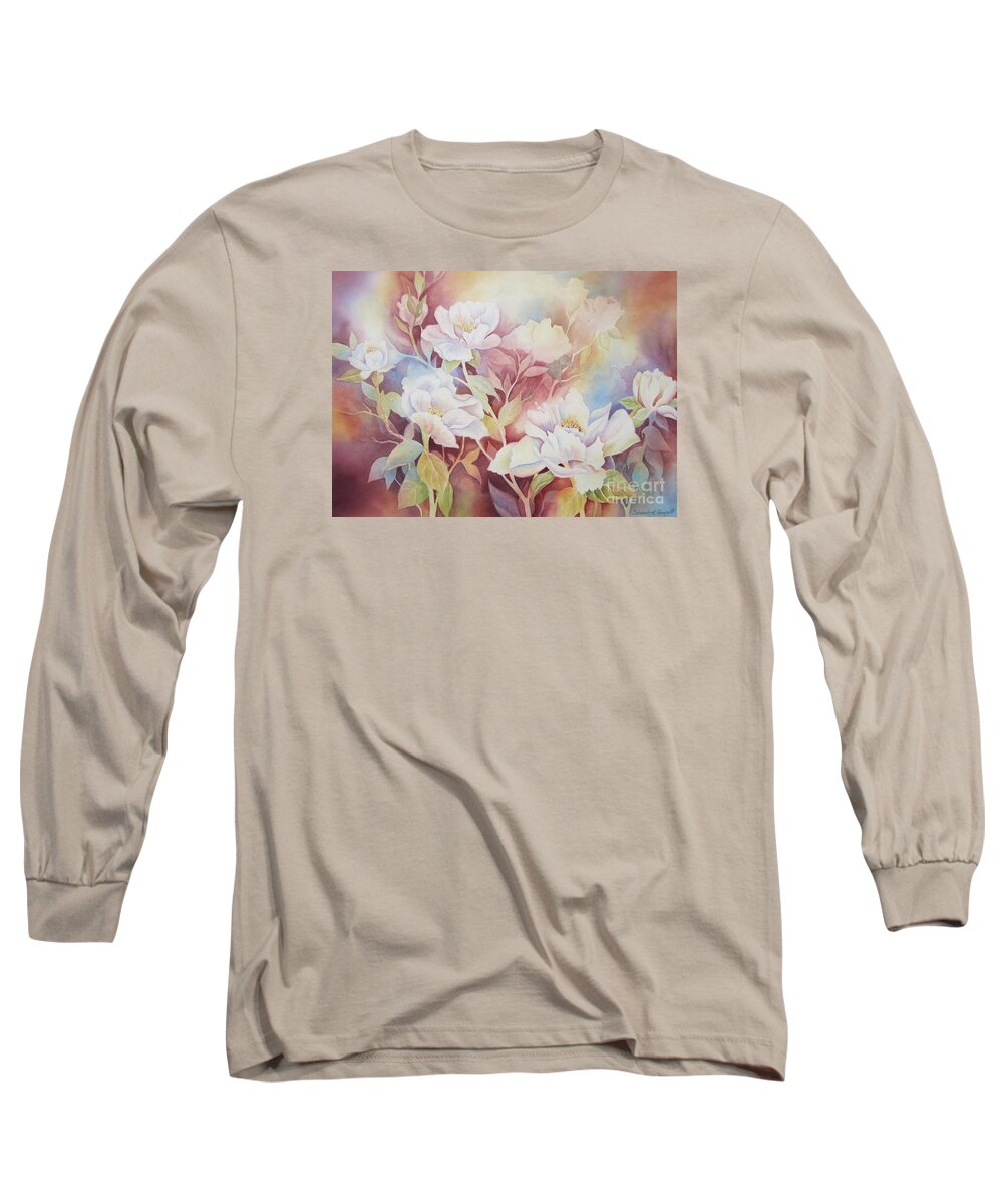 Peony Long Sleeve T-Shirt featuring the painting Peony Paradise by Deborah Ronglien
