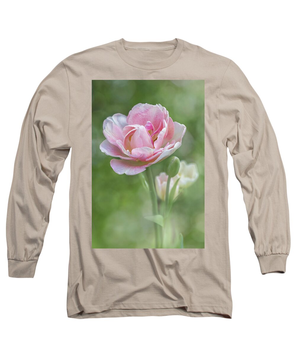 Flower Long Sleeve T-Shirt featuring the photograph Peony Tulip - Vertical Texture by Patti Deters