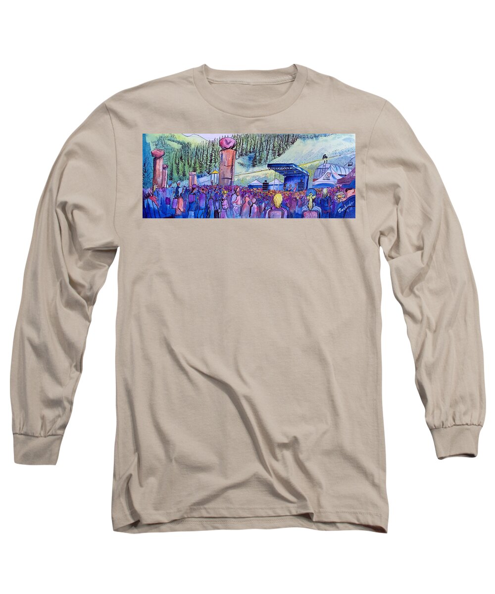Peter Rowen Long Sleeve T-Shirt featuring the painting Peter Rowen at Copper Mountain by David Sockrider