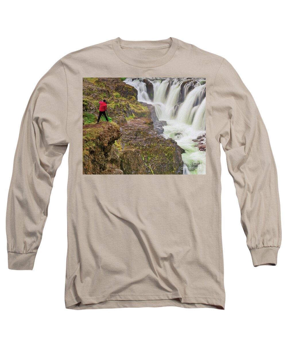 Iceland Long Sleeve T-Shirt featuring the photograph Photographers searching for composition IV by Izet Kapetanovic