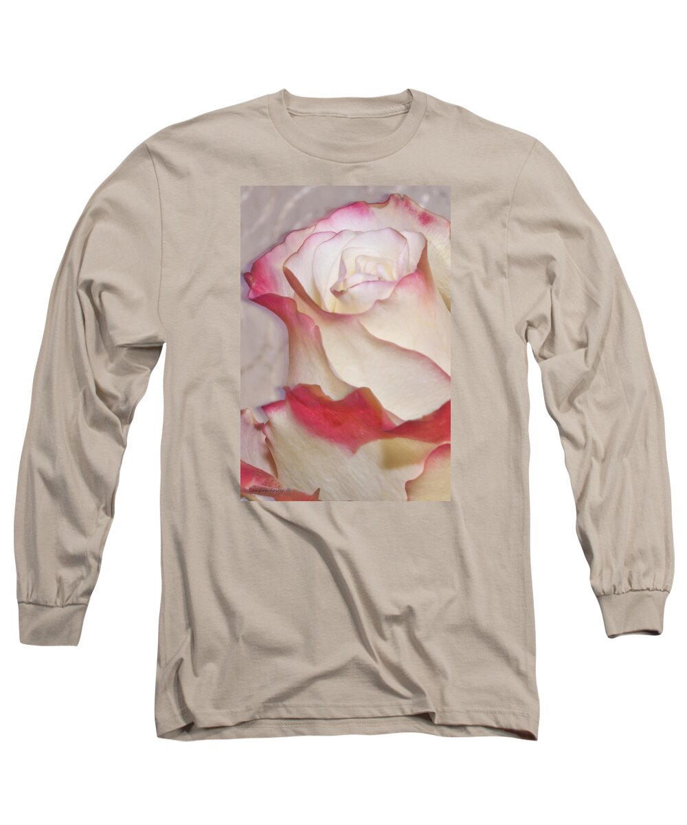 Pink And White Rose Long Sleeve T-Shirt featuring the photograph Pink And White Rose by Sandra Foster