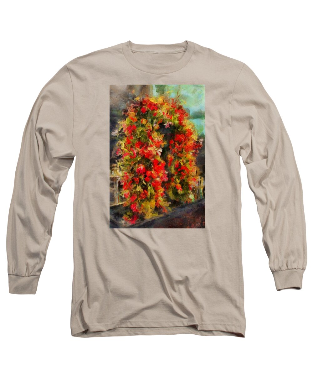 Still Life Long Sleeve T-Shirt featuring the digital art Pi's Flowers 2 by Caito Junqueira