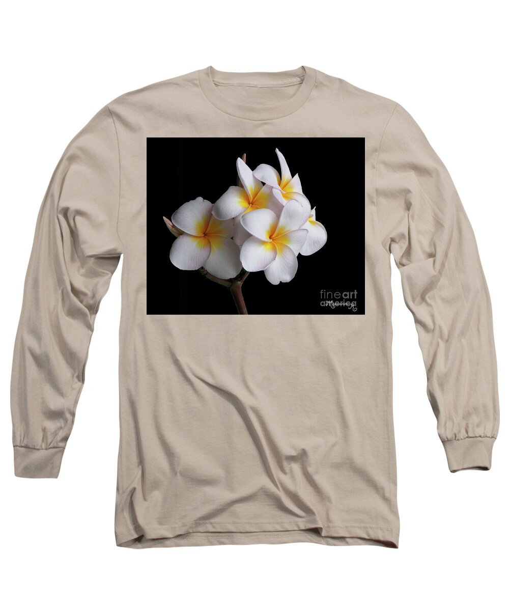  Flora Long Sleeve T-Shirt featuring the photograph Plumeria by Mariarosa Rockefeller