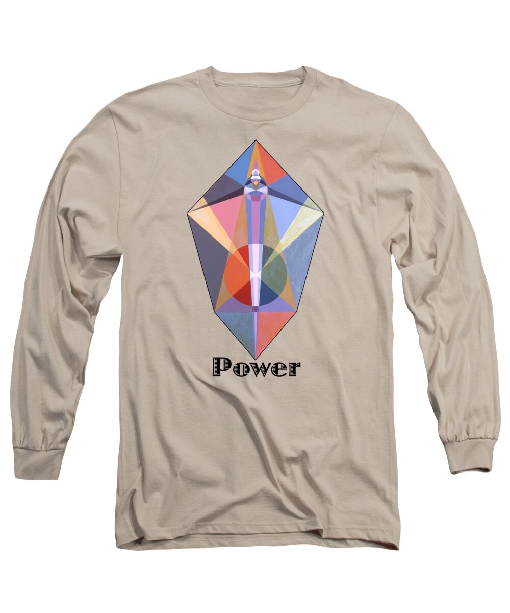 Painting Long Sleeve T-Shirt featuring the painting Power text by Michael Bellon