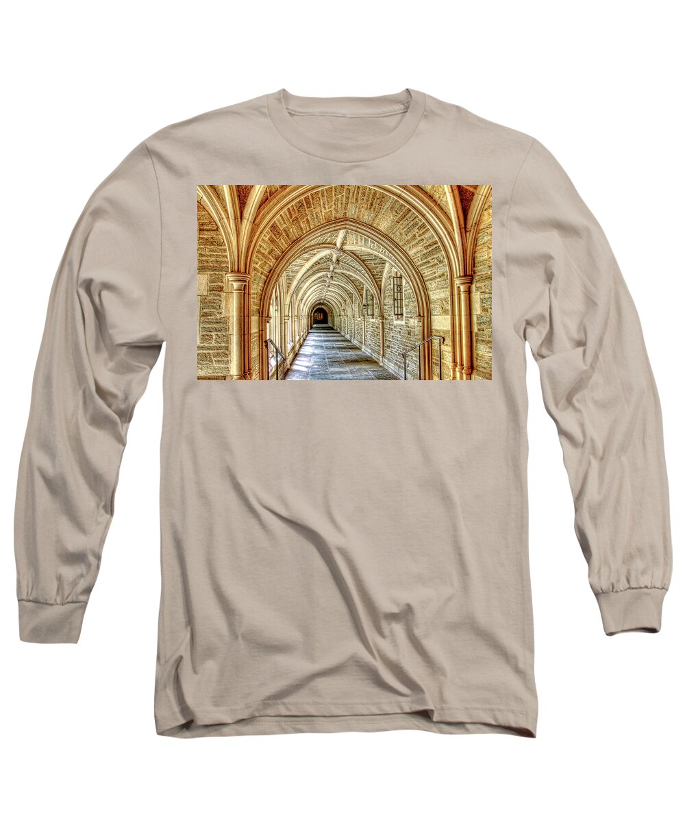 Doors Long Sleeve T-Shirt featuring the photograph Princeton University Courtyard arches by Geraldine Scull