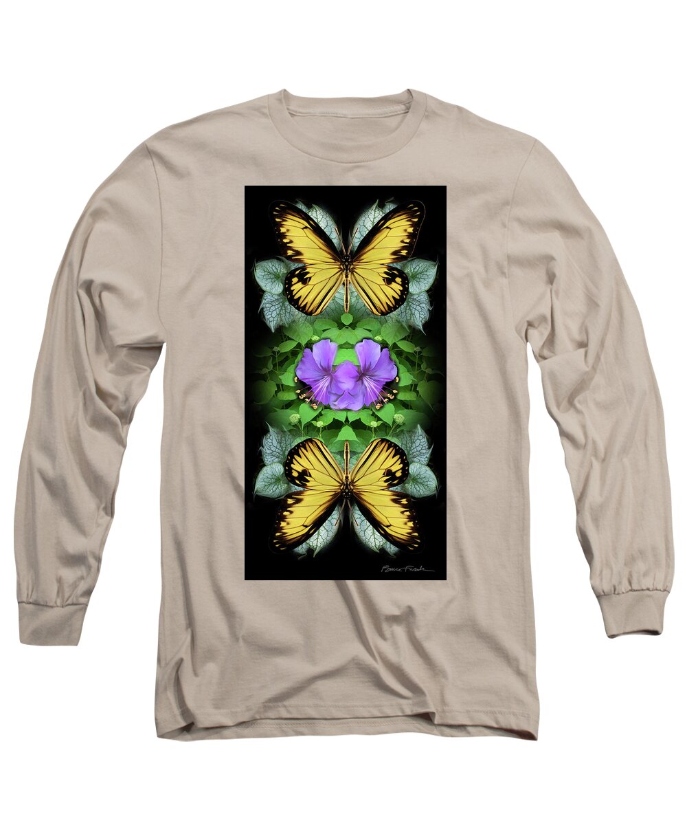 Botanical Long Sleeve T-Shirt featuring the photograph Purple Hibiscus by Bruce Frank