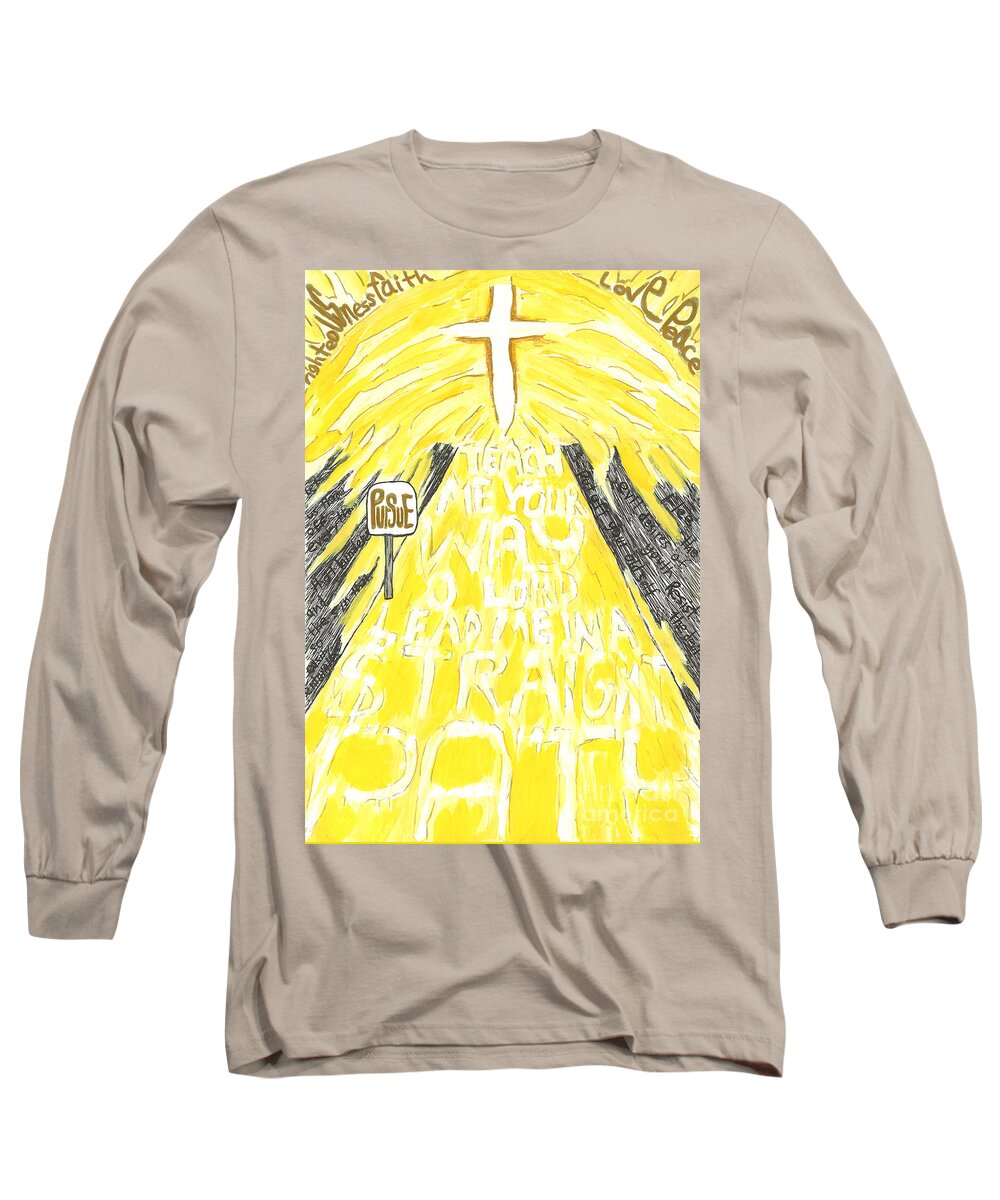 Pursue Long Sleeve T-Shirt featuring the mixed media Pursue Purity by Curtis Sikes