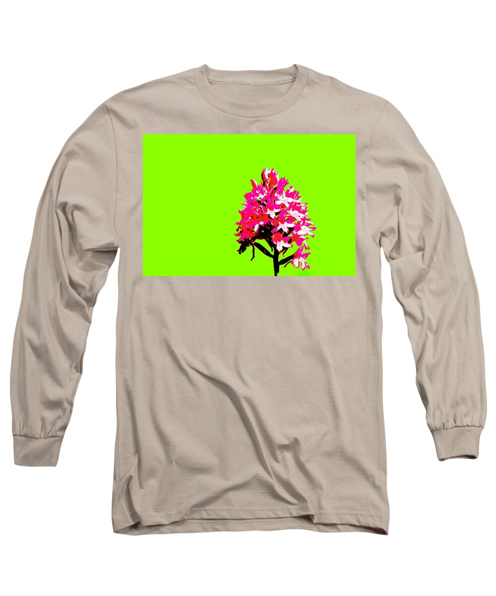 Flowers Long Sleeve T-Shirt featuring the photograph Green Pyramid Orchid by Richard Patmore