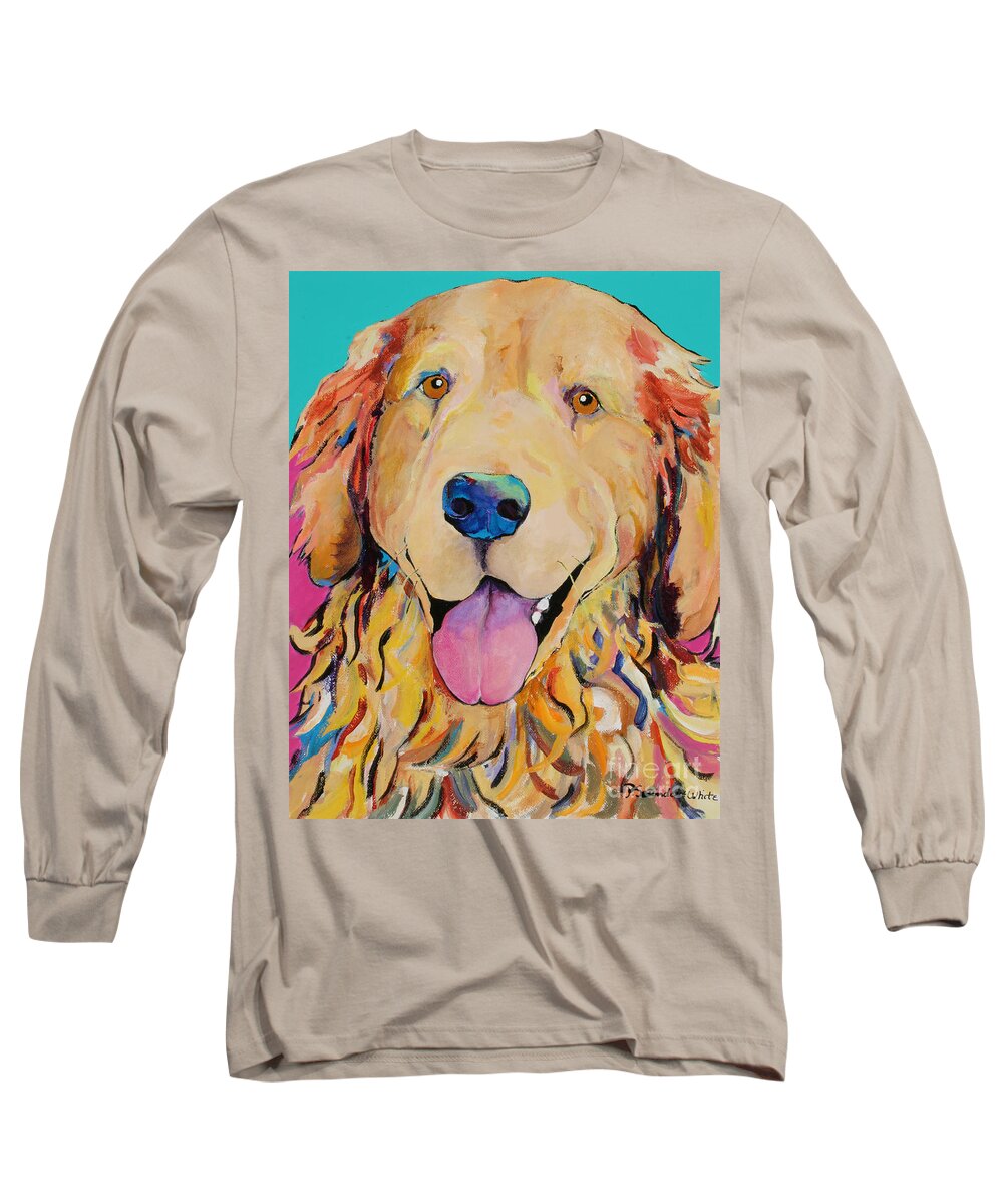 Golden Retriever Long Sleeve T-Shirt featuring the painting Radley by Pat Saunders-White