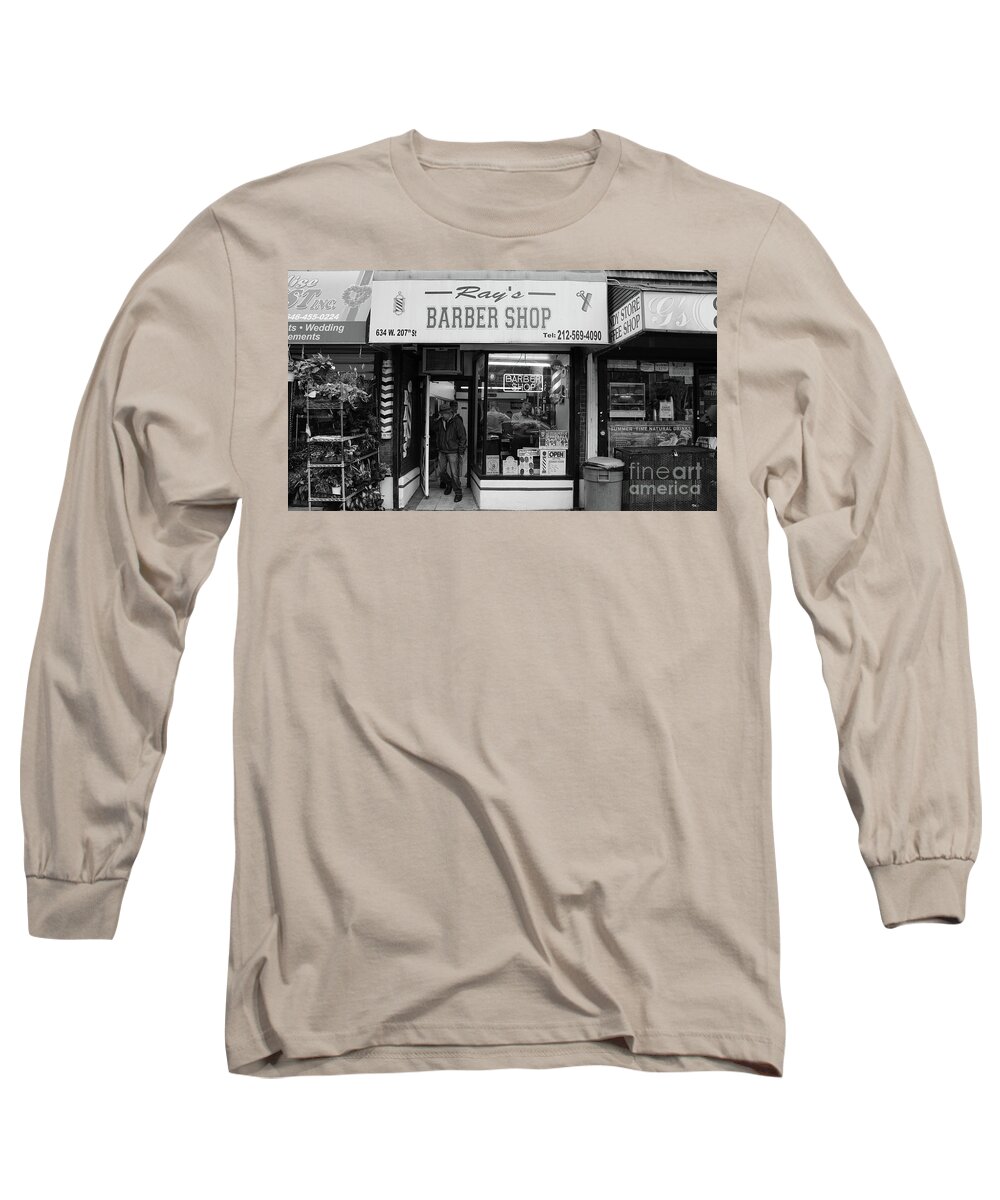 Ray's Long Sleeve T-Shirt featuring the photograph Ray's Barbershop by Cole Thompson