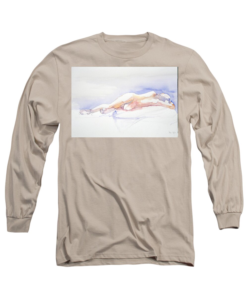 Full Body Long Sleeve T-Shirt featuring the painting Reclining Figure by Barbara Pease