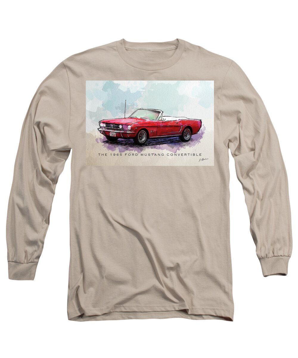 1965 Mustang Long Sleeve T-Shirt featuring the digital art Red Riding Hood by Gary Bodnar