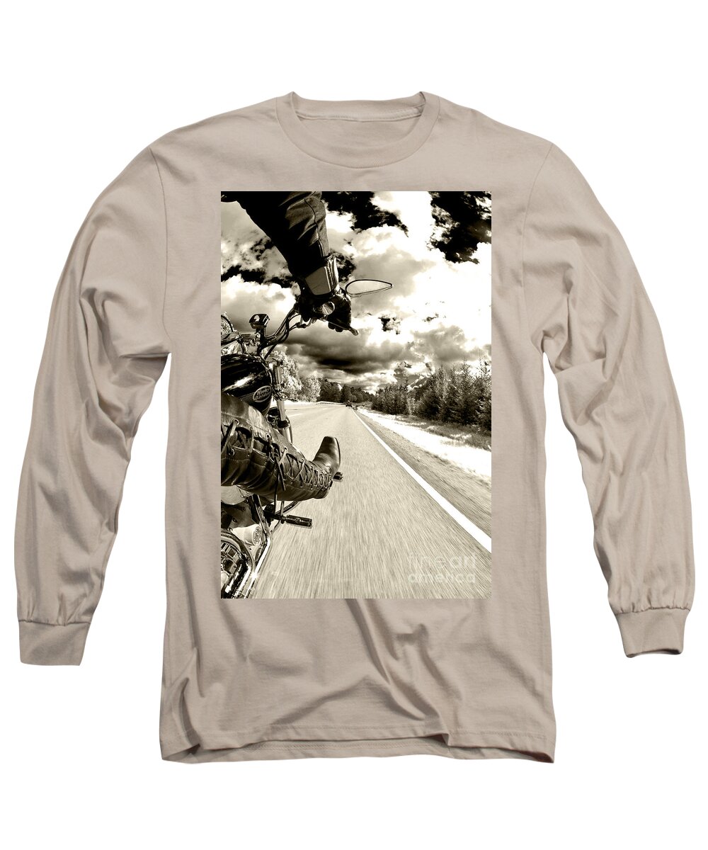 Harley Long Sleeve T-Shirt featuring the photograph Ride to Live by Micah May