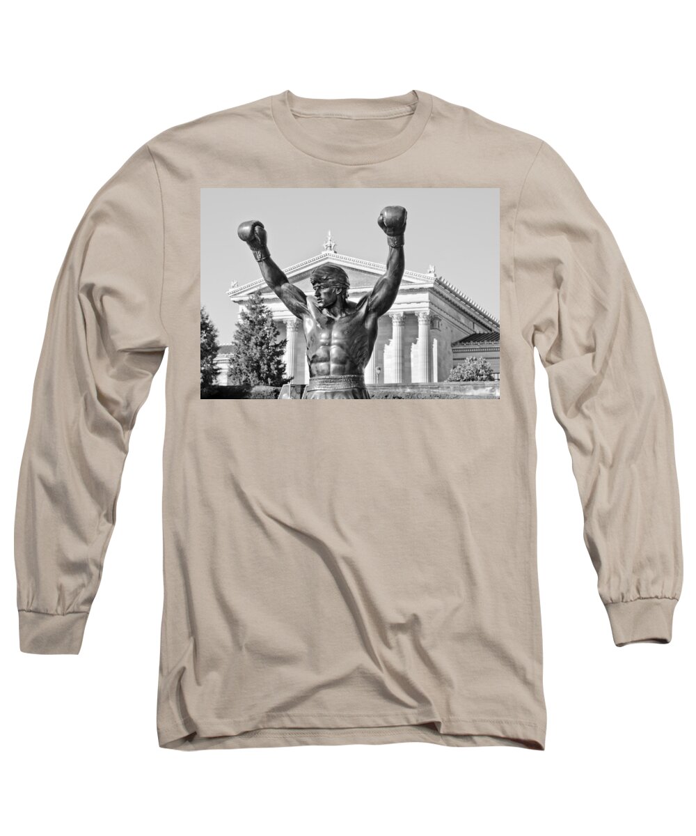 rocky Statue Long Sleeve T-Shirt featuring the photograph Rocky Statue - Philadelphia by Brendan Reals