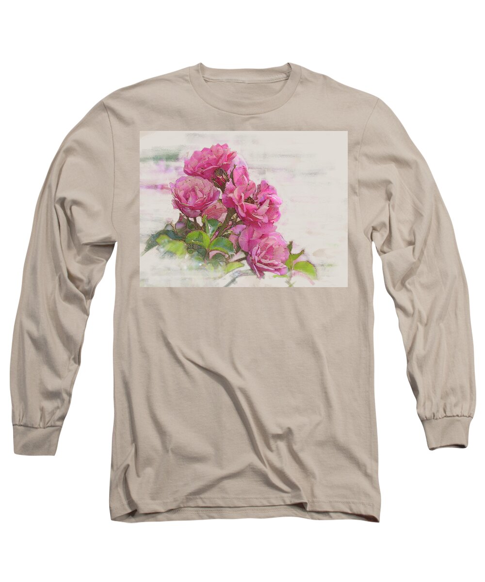 300 Mm F/4 Is Usm Long Sleeve T-Shirt featuring the digital art Rose 2 by Mark Mille