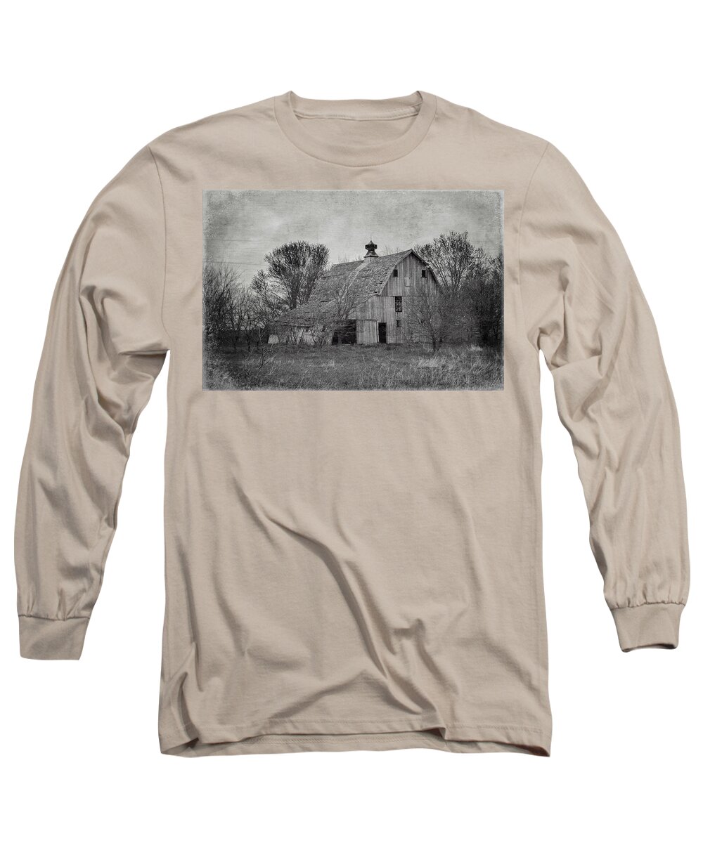 Abandoned Long Sleeve T-Shirt featuring the mixed media Rustic and Ramshackle by Teresa Wilson