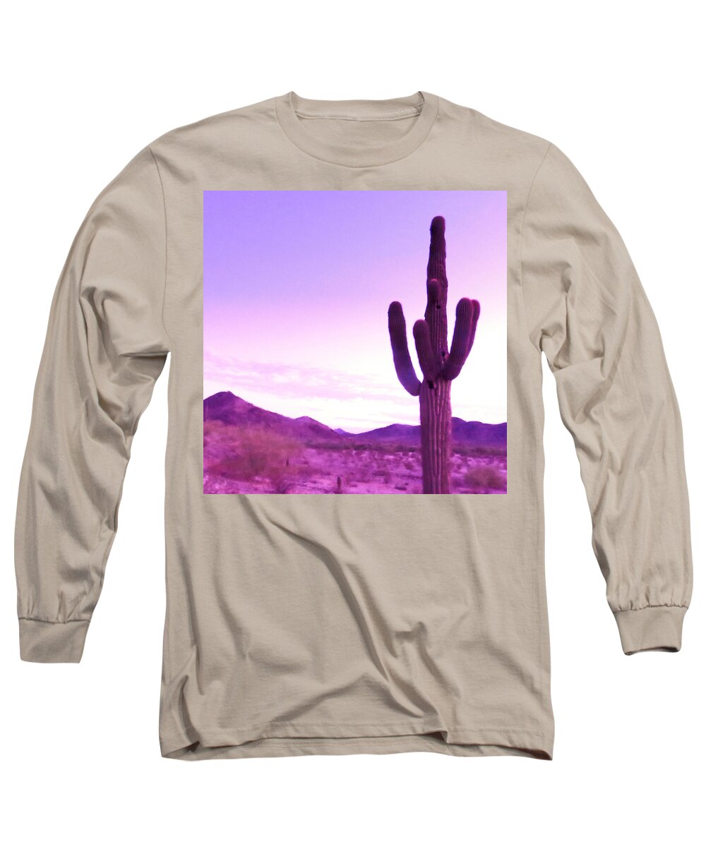 Arizona Long Sleeve T-Shirt featuring the photograph Saguaro of the Purple Haze by Judy Kennedy