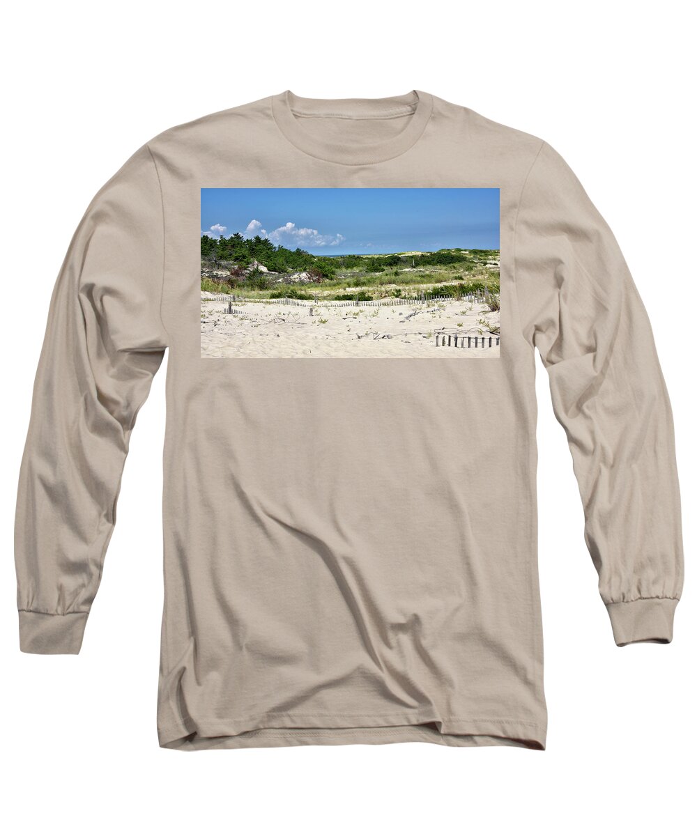 Sand Dune Long Sleeve T-Shirt featuring the photograph Sand Dune in Cape Henlopen State Park - Delaware by Brendan Reals