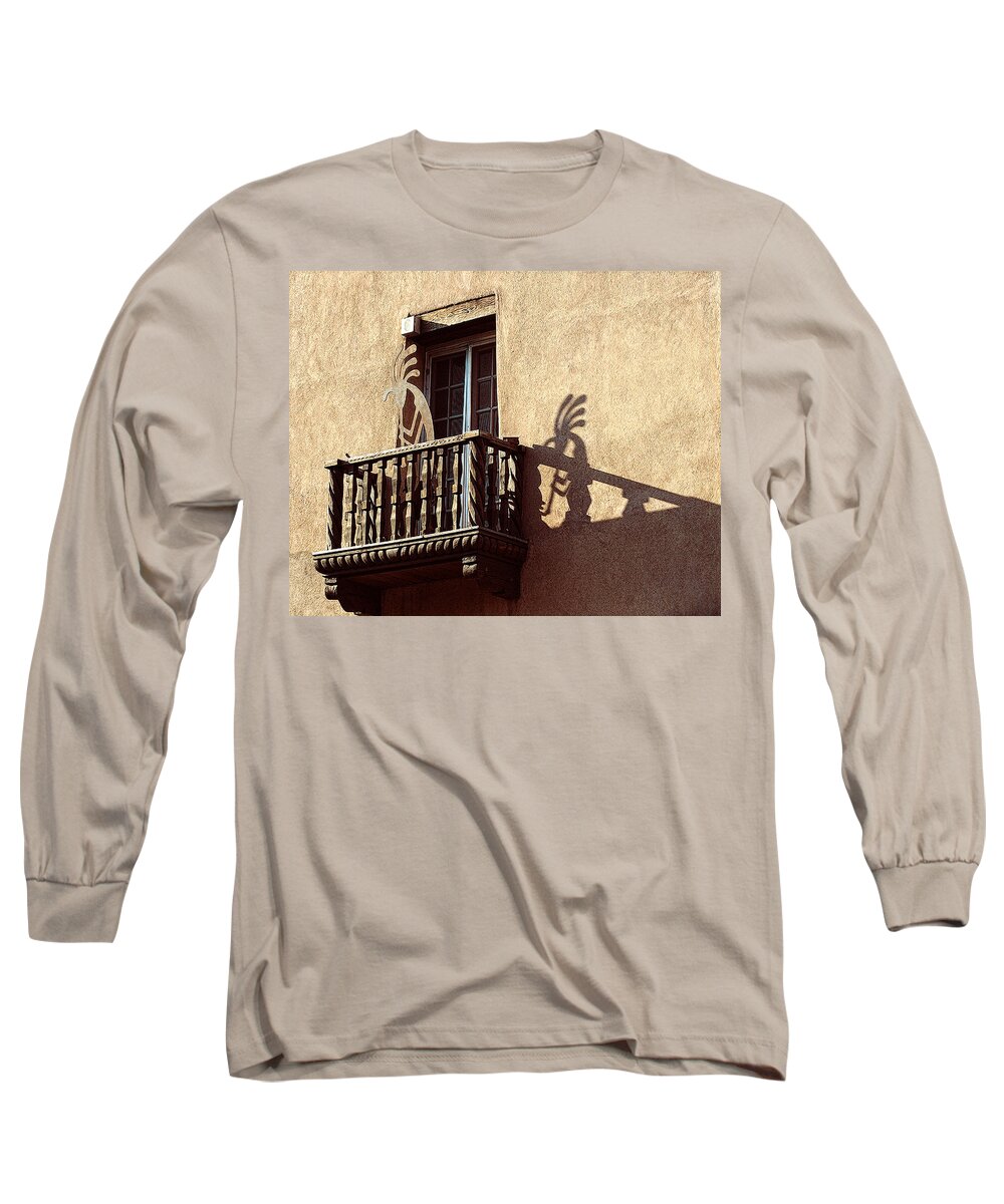 Kokopelli Long Sleeve T-Shirt featuring the photograph Santa Fe Sunrise by Terry Fiala