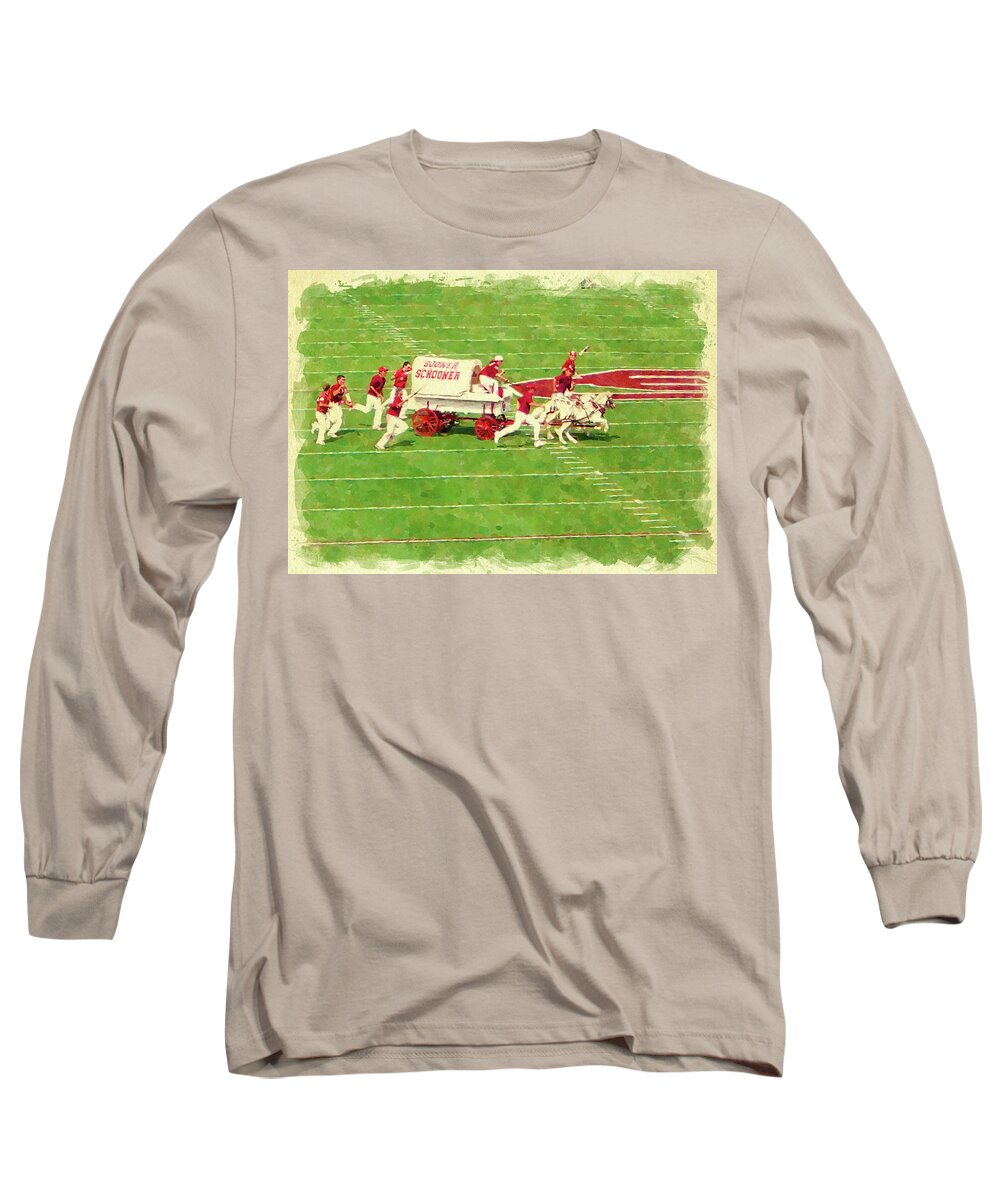 Oklahoma Long Sleeve T-Shirt featuring the photograph Schooner Celebration by Ricky Barnard