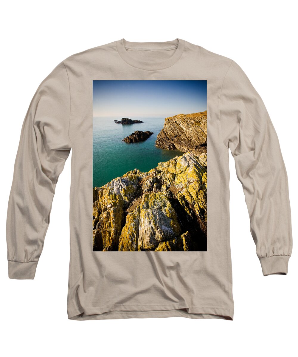 Wales Long Sleeve T-Shirt featuring the photograph Sea Cliffs, Rhoscolyn by Peter OReilly