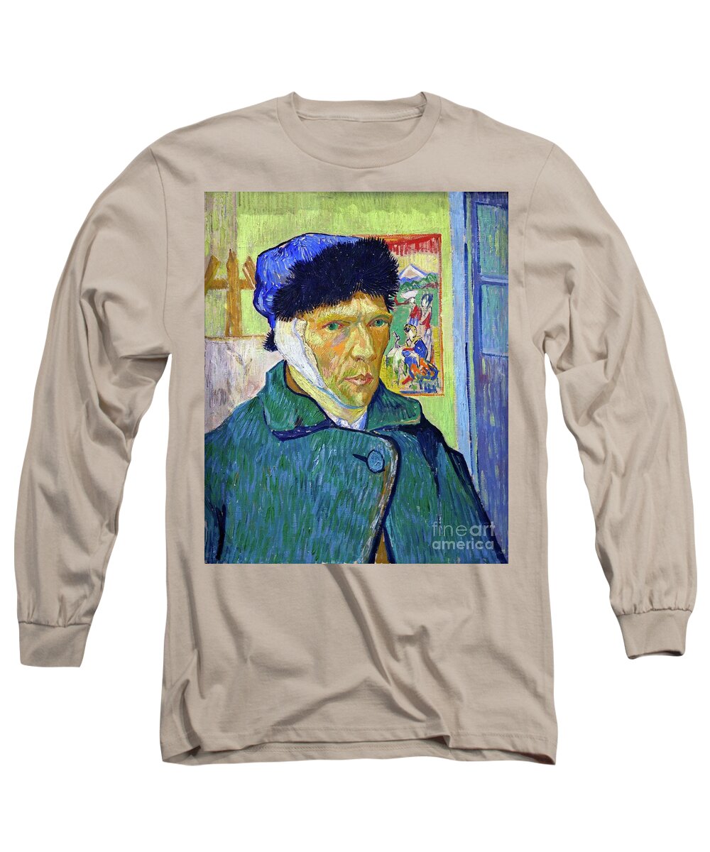 Van Gogh Self Portrait With A Bandaged Ear Long Sleeve T-Shirt featuring the painting Van Gogh Self Portrait with a Bandaged Ear by Vincent Van Gogh