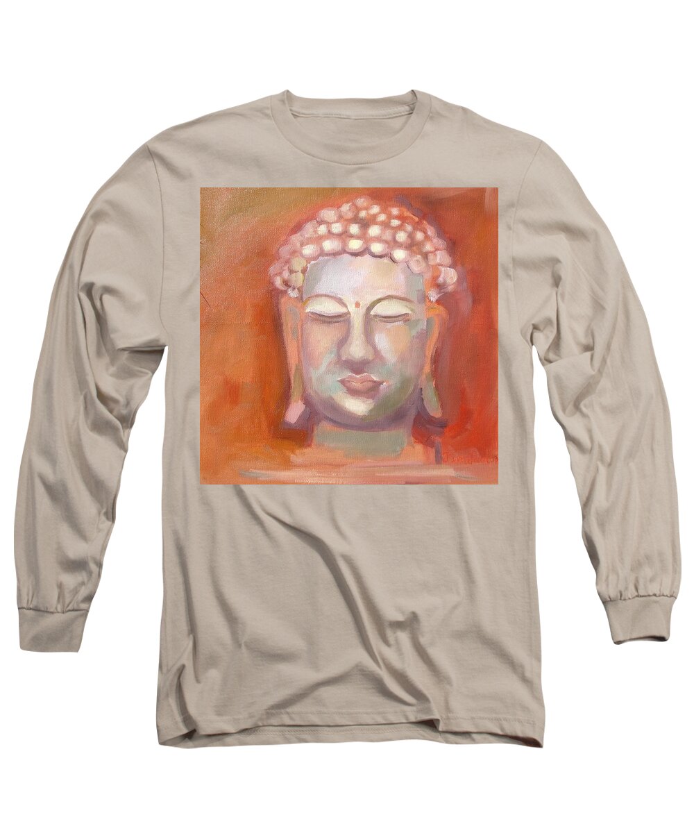  Long Sleeve T-Shirt featuring the painting Serene by Kim PARDON