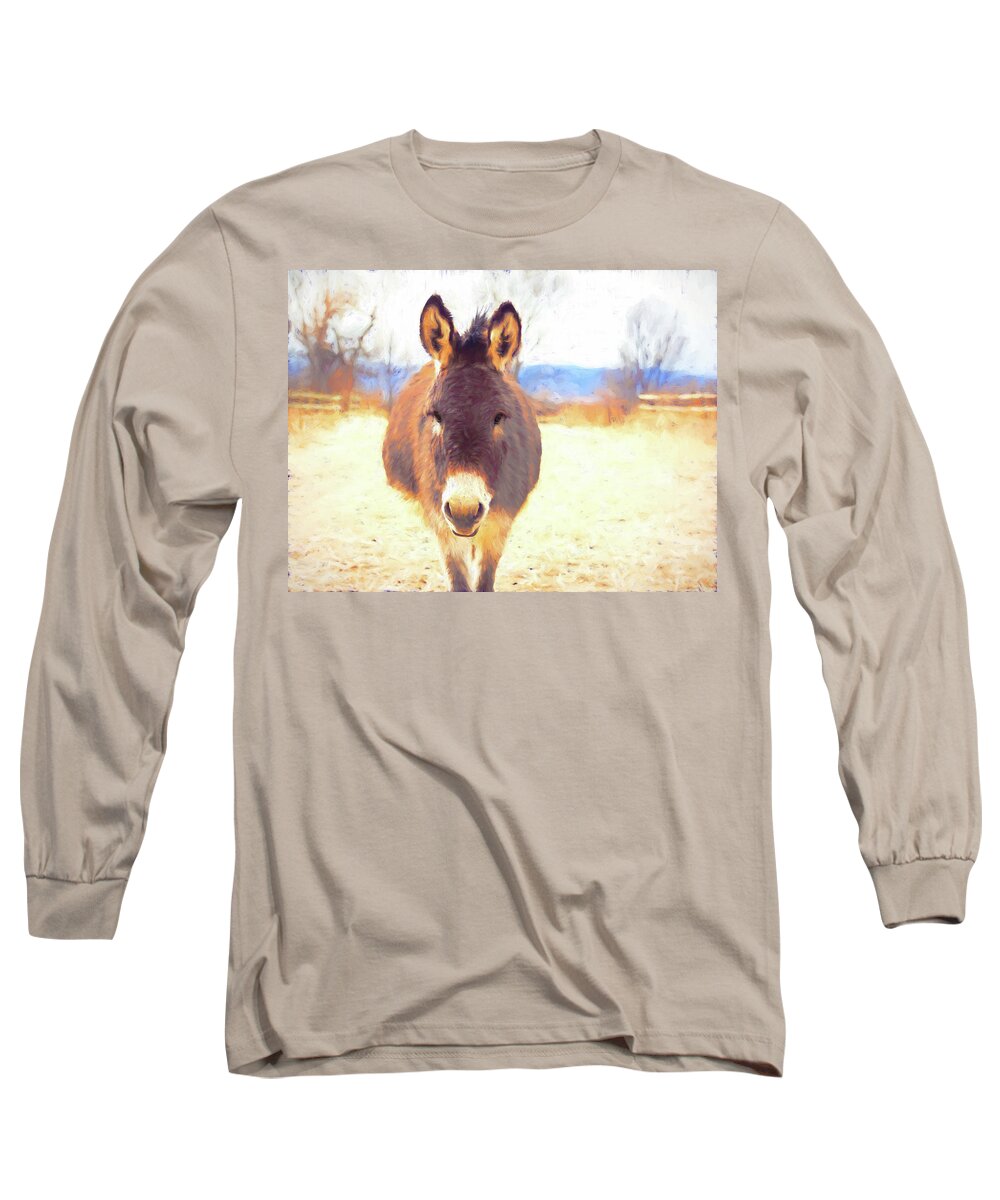 Donkey Long Sleeve T-Shirt featuring the photograph Silent Approach by Jennifer Grossnickle
