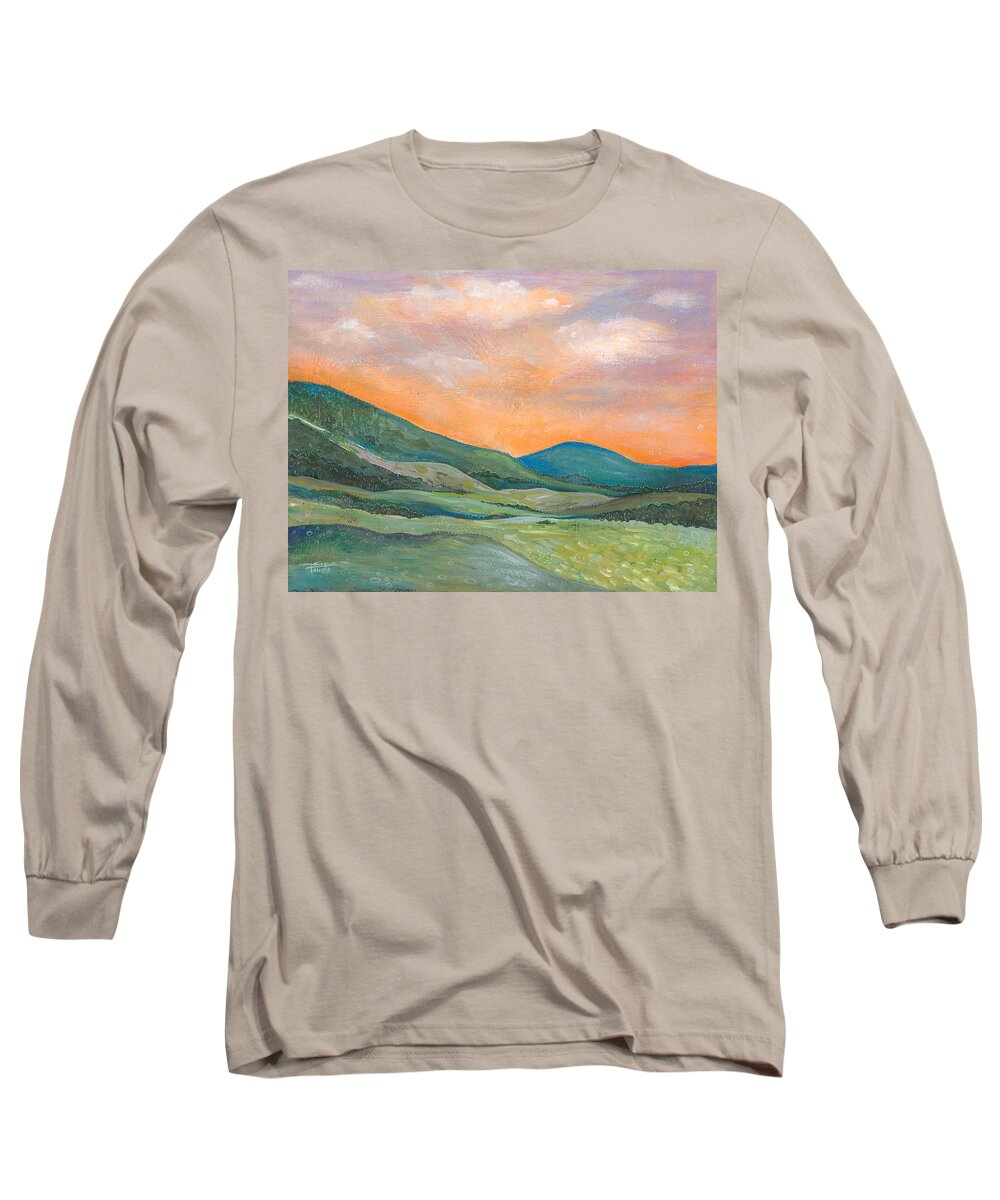 Nature Painting Long Sleeve T-Shirt featuring the painting Silent Reverie by Tanielle Childers