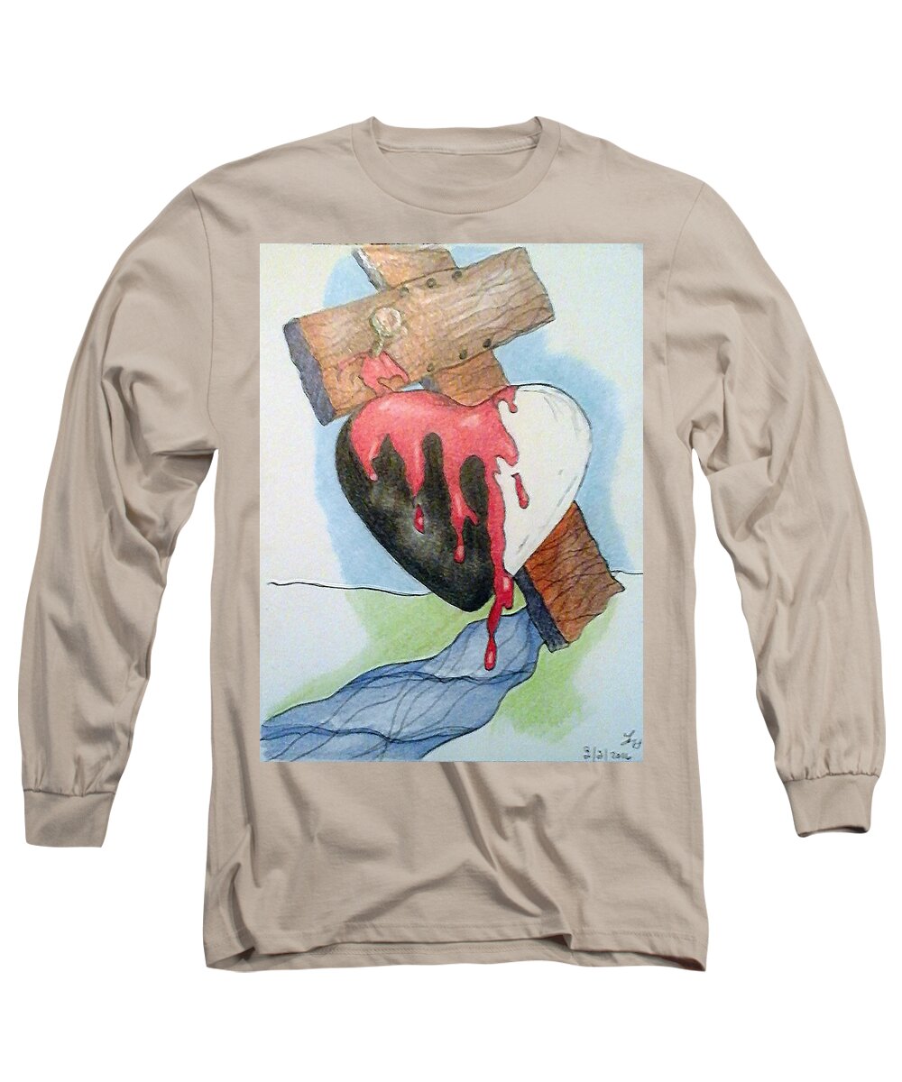 Christian Long Sleeve T-Shirt featuring the drawing Sin Washer by Loretta Nash
