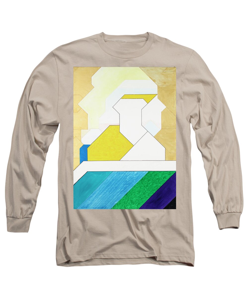 Abstract Long Sleeve T-Shirt featuring the painting Sinfonia della Cena Comunione - Part 2 by Willy Wiedmann