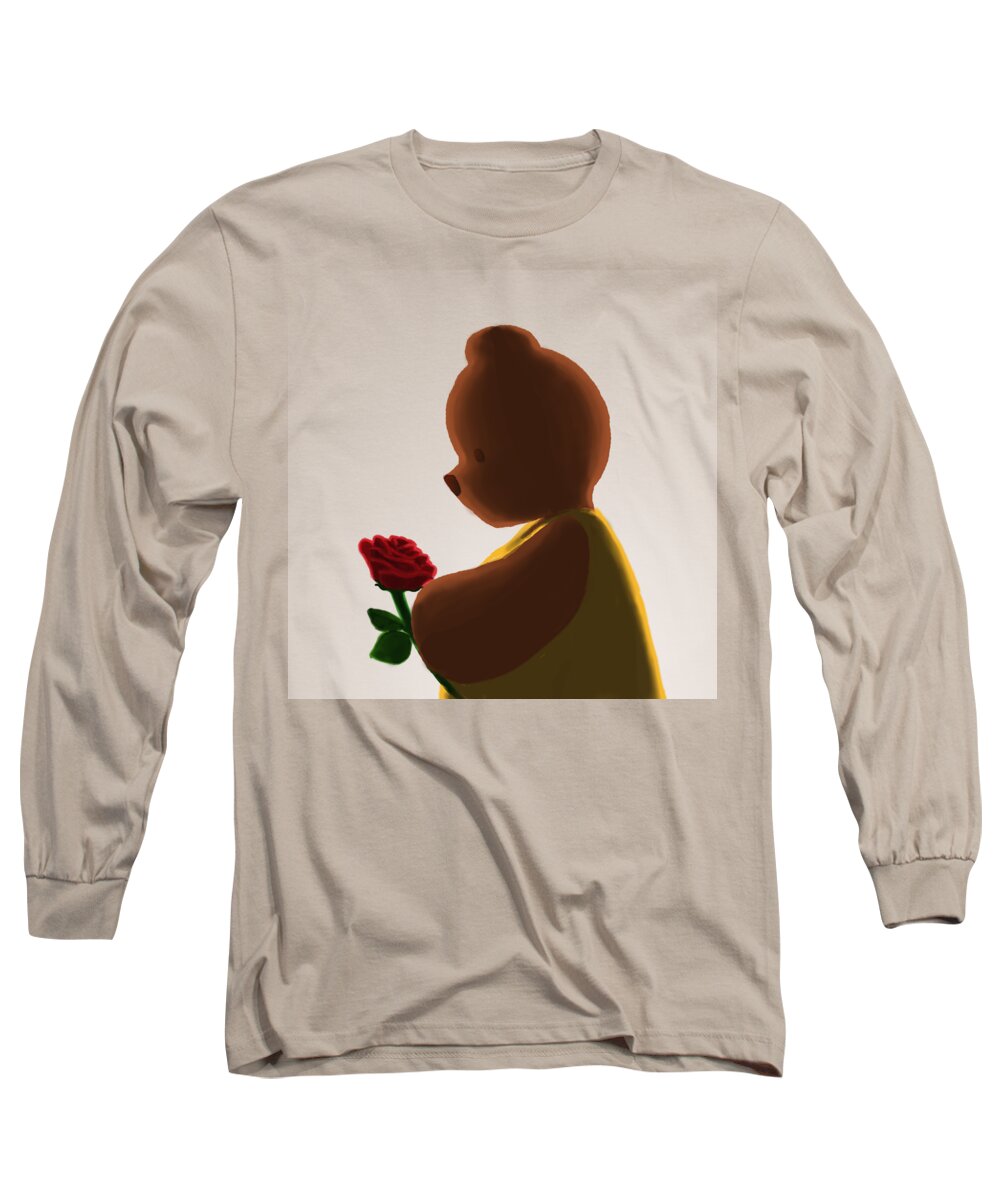 Rose Long Sleeve T-Shirt featuring the painting Single Rose by Jason Sharpe
