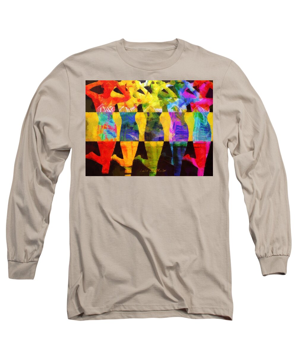 Women Long Sleeve T-Shirt featuring the painting Sistas by Lelia DeMello