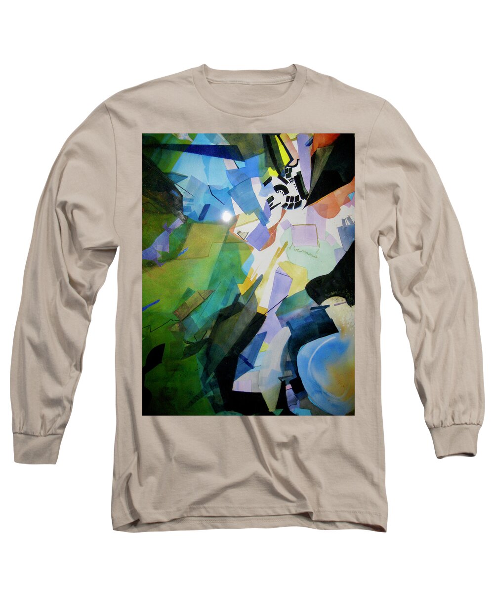 Abstract Long Sleeve T-Shirt featuring the painting Sky Light by Carole Johnson