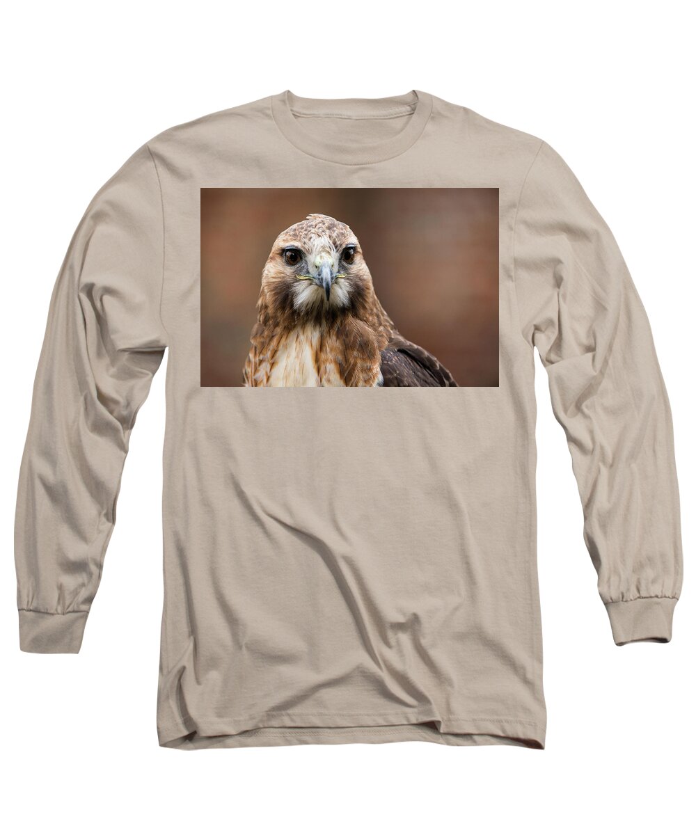 Animals Long Sleeve T-Shirt featuring the photograph Smiling Bird of Prey by Dennis Dame