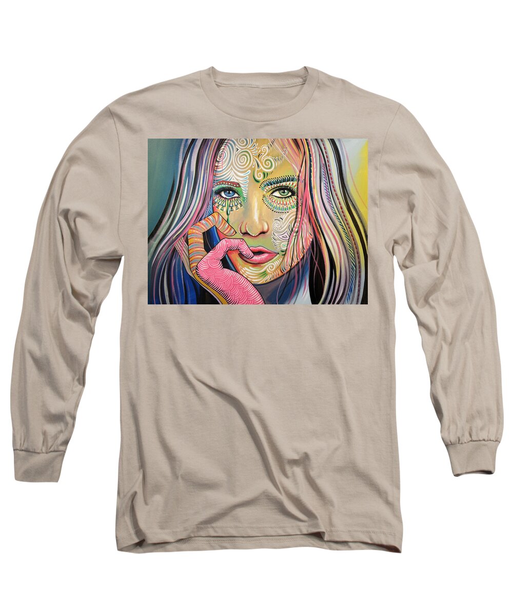 Faces Long Sleeve T-Shirt featuring the painting Soul of Sunshine by Amy Giacomelli