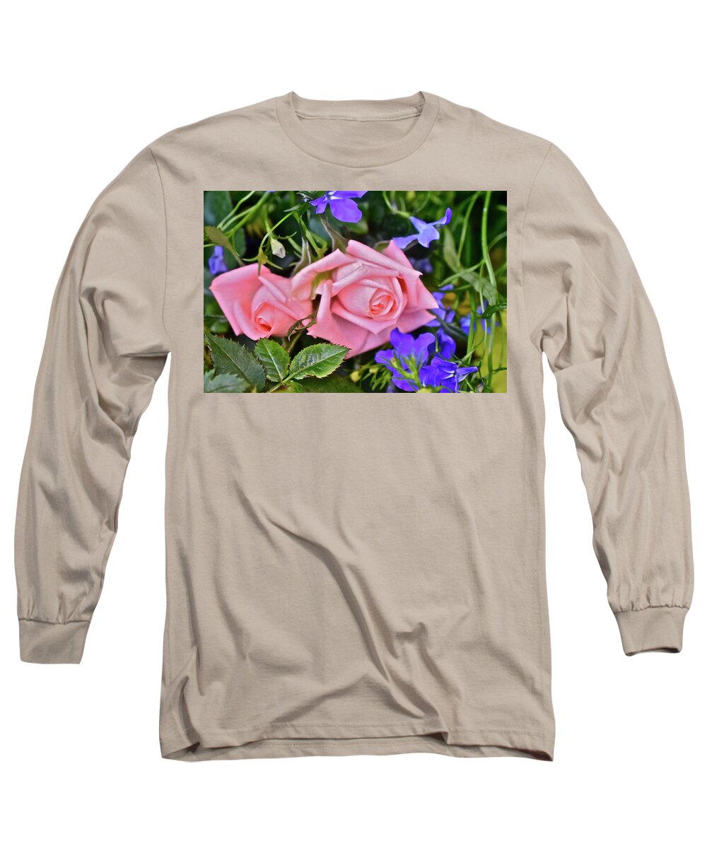 Roses Long Sleeve T-Shirt featuring the photograph Spring Show 17 Miniature Roses by Janis Senungetuk
