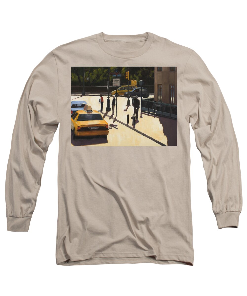 Sun Long Sleeve T-Shirt featuring the painting Standing on the corner by Tate Hamilton