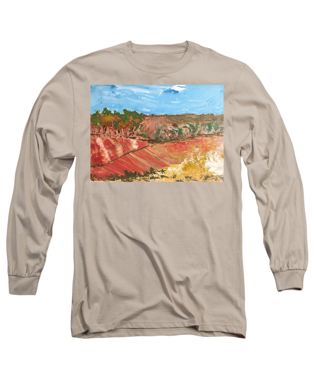 Acrylic Long Sleeve T-Shirt featuring the painting Summer Fields by Norma Duch