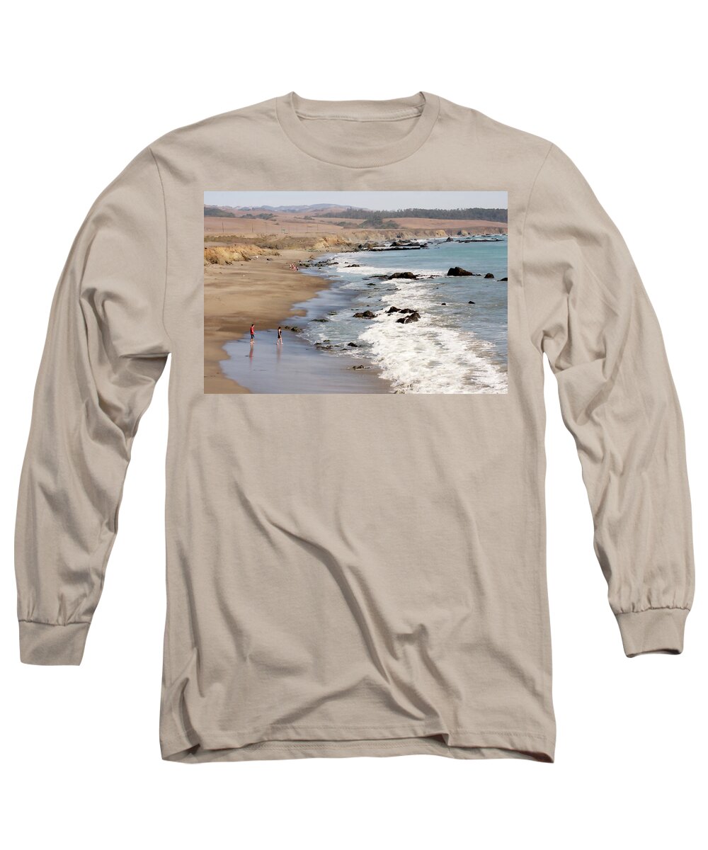 Beaches Long Sleeve T-Shirt featuring the photograph Summer in San Simeon by Art Block Collections