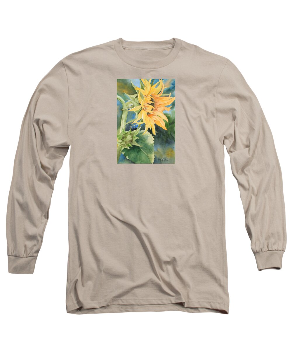 Flower Long Sleeve T-Shirt featuring the painting Summer Sunflower by Marsha Karle