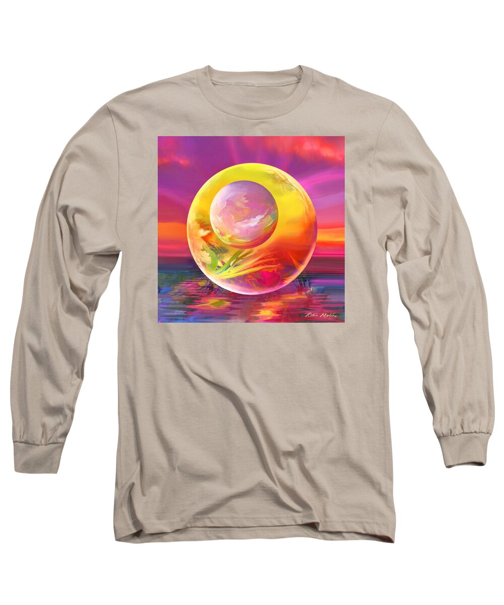 Sun Drops Long Sleeve T-Shirt featuring the digital art Sun Drops by Robin Moline
